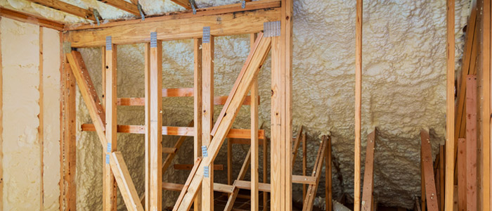 Professional spray foam insulation application